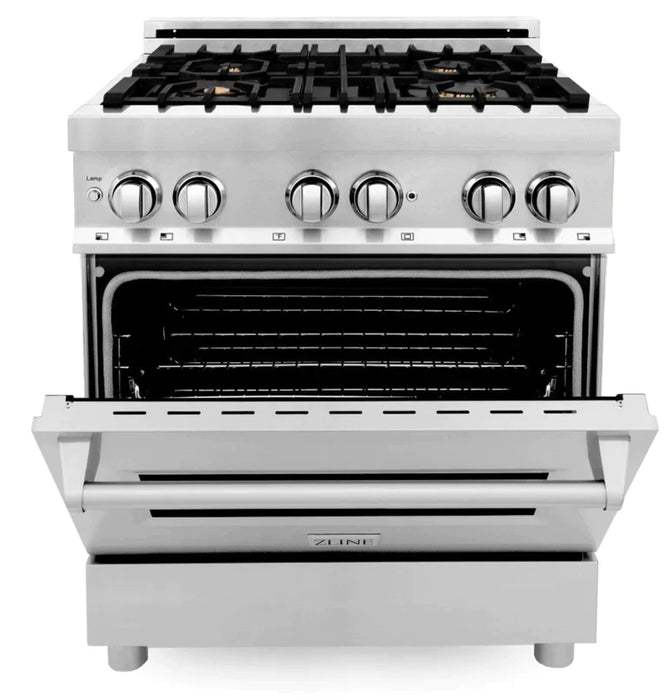 ZLINE 30 in. Professional Gas Burner/Electric Oven Stainless Steel Range with Brass Burners