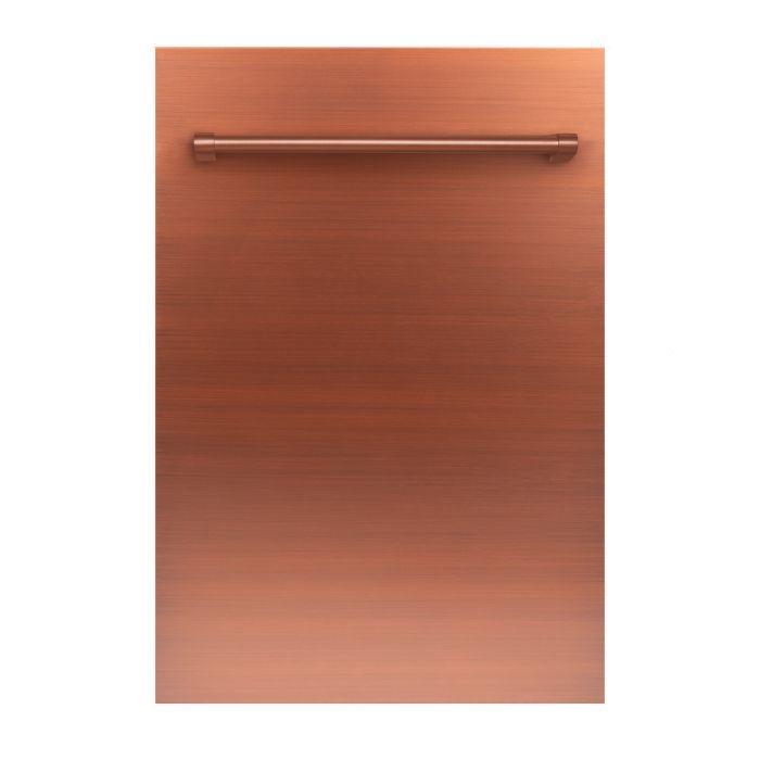 ZLINE 18 in. Top Control Dishwasher in Copper with Stainless Steel Tub and Traditional Style Handle