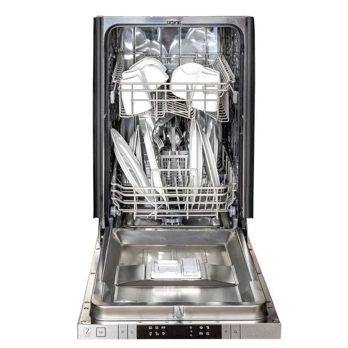 ZLINE 18 in. Top Control Dishwasher in Hand-Hammered Copper with Stainless Steel Tub and Traditional Style Handle