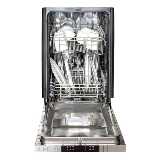 ZLINE 18 in. Top Control Dishwasher in Hand-Hammered Copper with Stainless Steel Tub and Traditional Style Handle 5