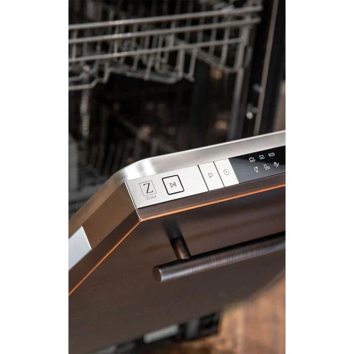 ZLINE 18 in. Top Control Dishwasher in Oil-Rubbed Bronze with Stainless Steel Tub