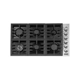 ZLINE 36 in. Dropin Cooktop with 6 Gas Burners and Black Porcelain Top2