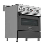 ZLINE 30 in. Professional Gas Burner/Electric Oven in DuraSnow® Stainless with Black Matte Door, 1